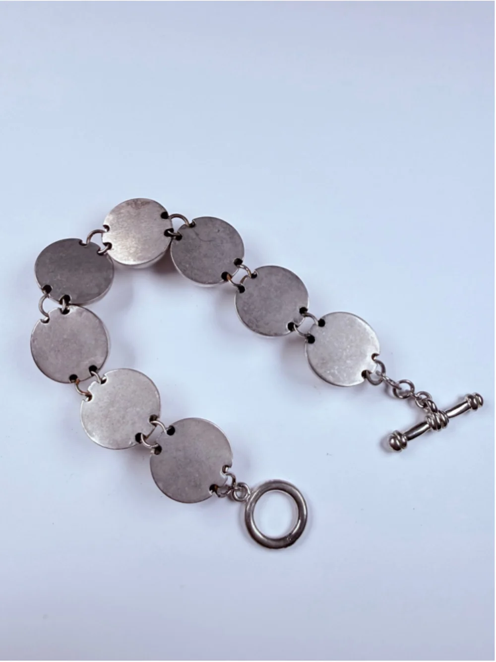 Modernist Space Age Atomic Bubble Sphere Disc 925 Sterling Silver VTG Bracelet